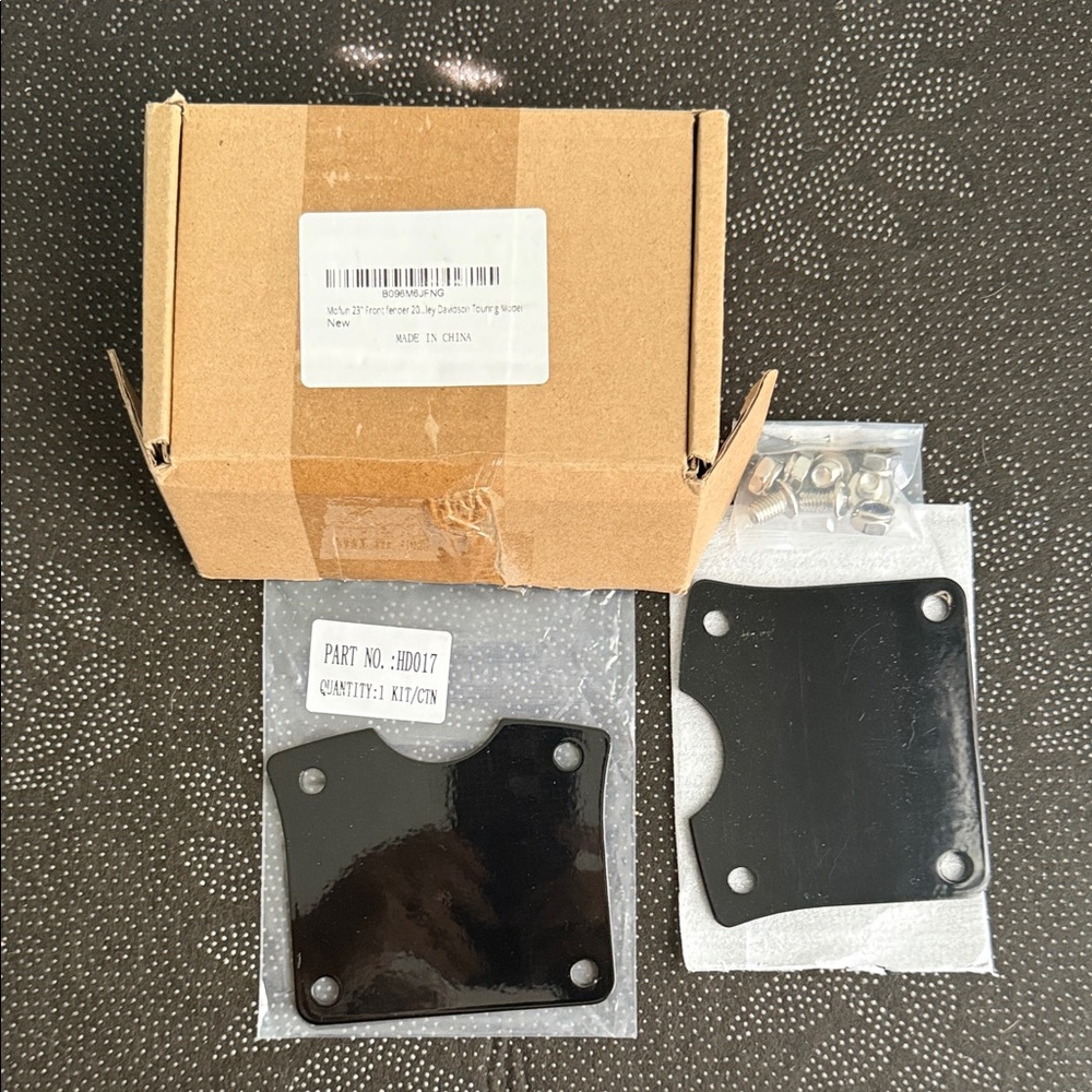 Black Metal Mounting Plates with Screws for Harley Davidson